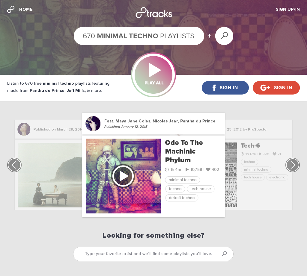 New user logged-out landing page