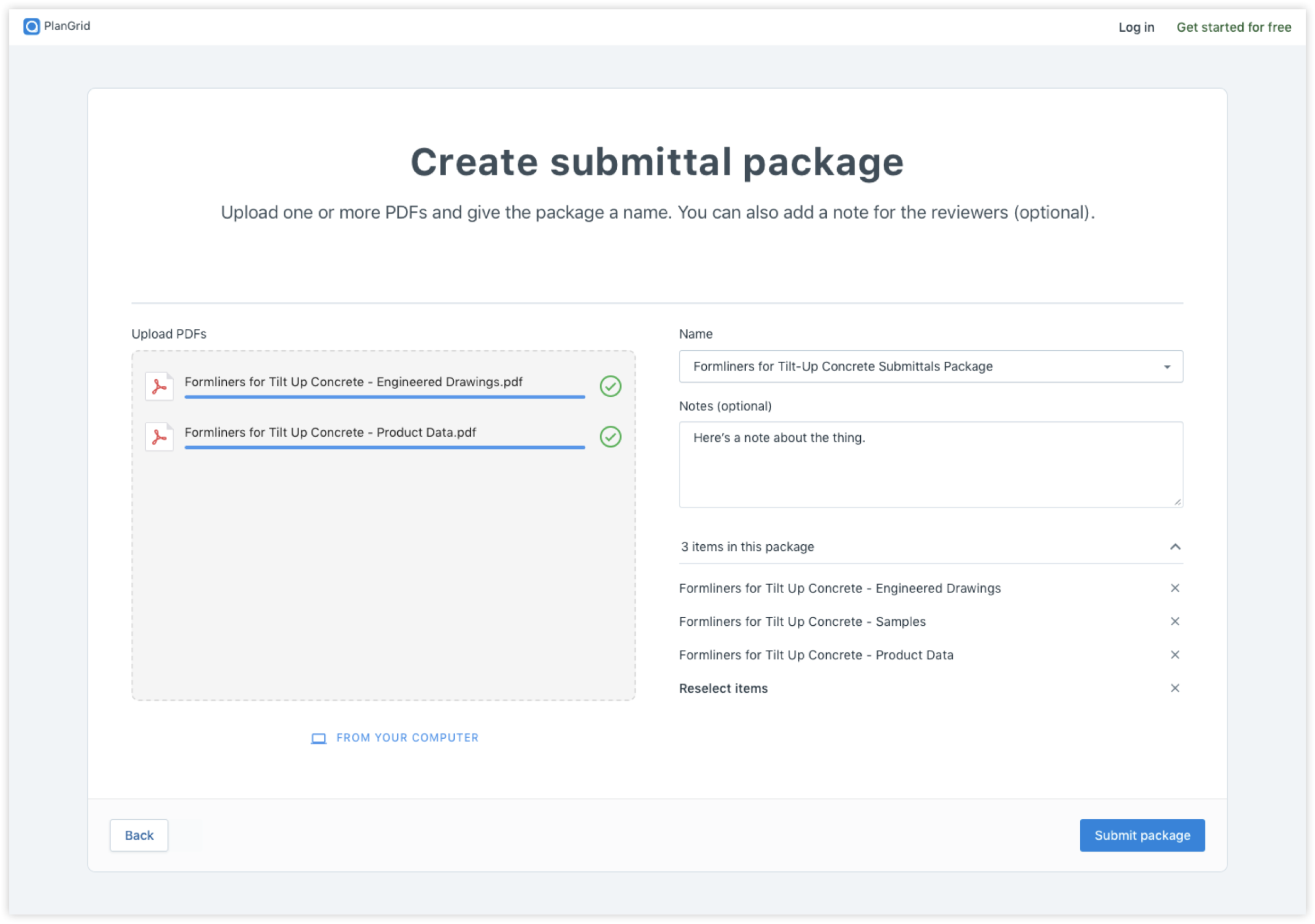 Sub create package
